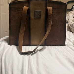 STS Ranchwear Brown Leather Tote Bag